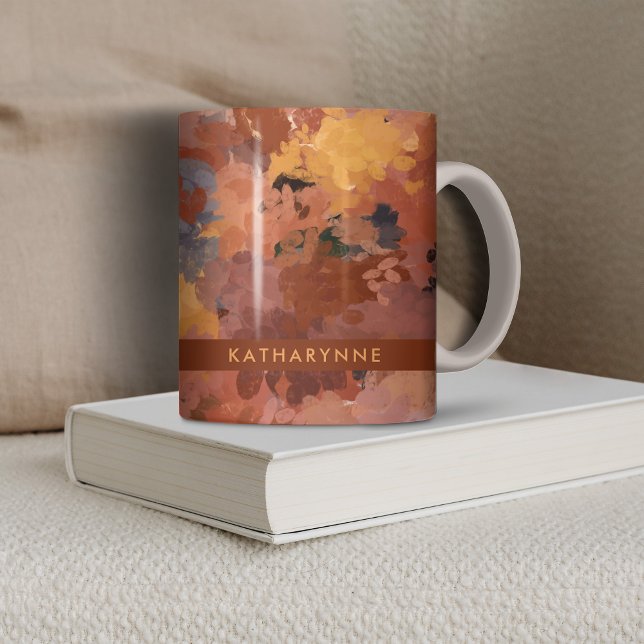 Modern Chic Abstrakt Terracotta Rust Brown Kaffemugg (Modern Chic Abstract Terracotta Rust Brown Coffee Mug)