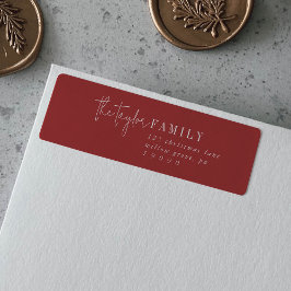 Modern Chic | Adressetikett för Red Family Return Returadress Etikett