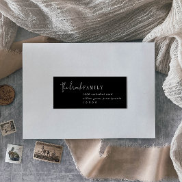 Modern Chic | Adressetiketter för svarta mottagare Klistermärken