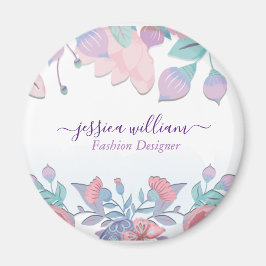 Modern Chic Akvarell Blå Hydrangea Blommig Magnet