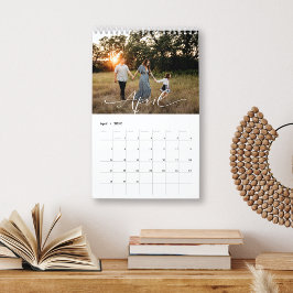 Modern Chic ANPASSADE FÄRG-skriptfoto Kalender