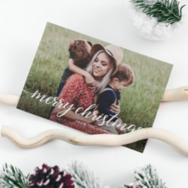 Modern Chic Anpassningsbar 2 Photos God jul Family Julkort