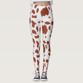 Modern Chic Ayrshire Cow Animal Print Mönster Leggings