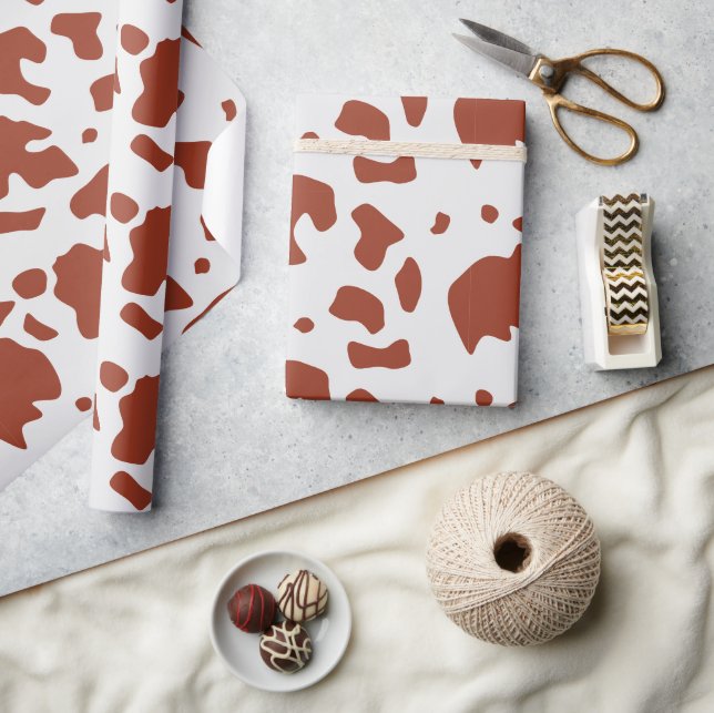 Modern Chic Ayrshire Cow Animal Print Mönster Presentpapper (Hantverk)