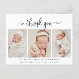 Modern Chic Baby 3 Photo Collage Tack Vykort
