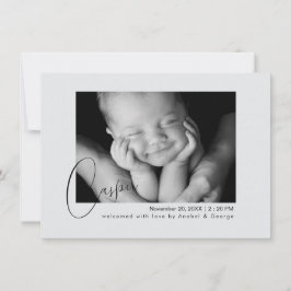 Modern Chic Baby Photo Birth Announcement Meddelande