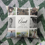 Modern Chic Bästa Moster någonsin-familjens fotosa Kudde<br><div class="desc">För bästa Moster någonsin i ditt liv: ett modernt,  trendig instagram-familjens fotokollage dekorativ kudde med modern manustypografi och ditt personliga namn och budskap.</div>