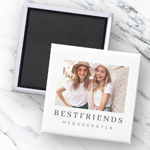 Modern Chic Bästa vänner BFF-foto Magnet