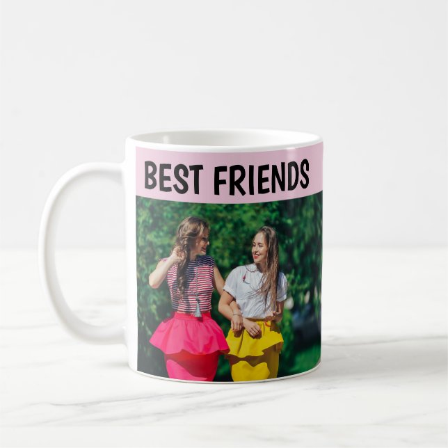Modern chic bästa vänners foto kaffemug kaffemugg (Vänster)