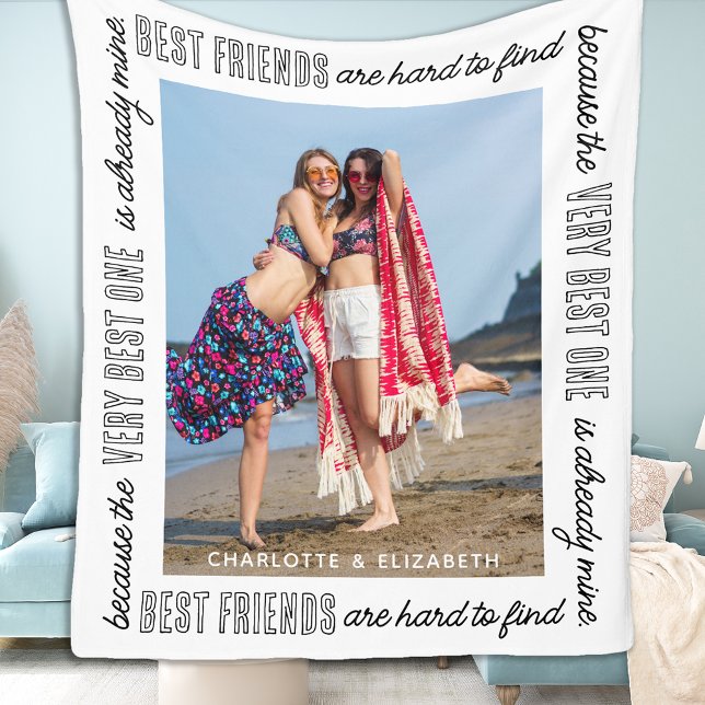 Modern Chic Best Friends Besties BFF Anpassningsba Fleecefilt (Skapare uppladdad)