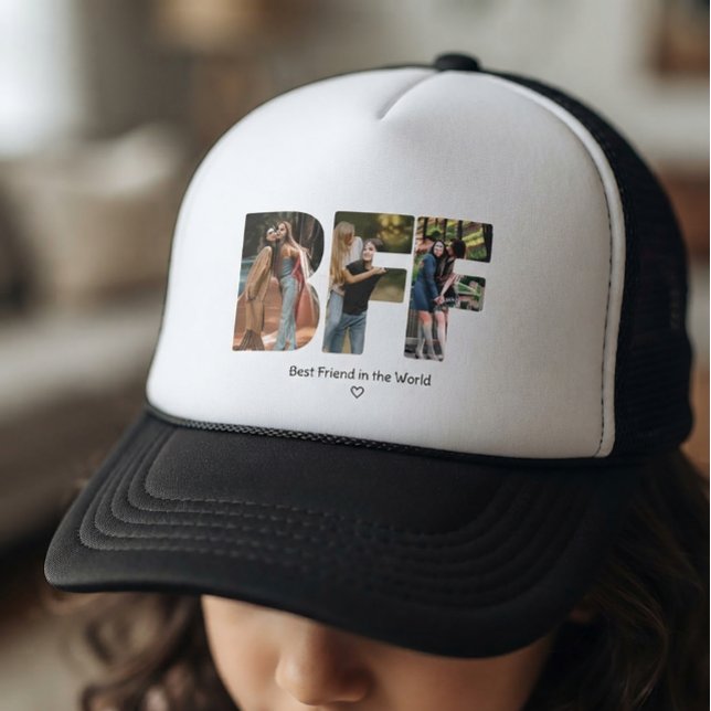 Modern Chic BFF Fotokollage Bästa vänner Keps (Skapare uppladdad)
