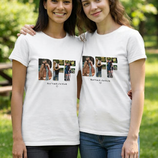 Modern Chic BFF Fotokollage Bästa vänner T Shirt