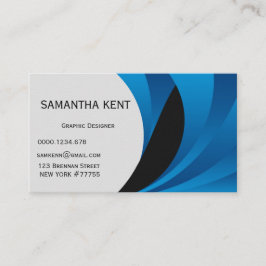 Modern chic blå och vit visitkort