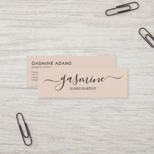 Modern Chic Black and Cream Beige Avslappnad Scrip Mini Visitkort