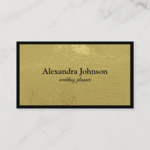Modern Chic Black and Gold Foil Luxury Business Ca Visitkort