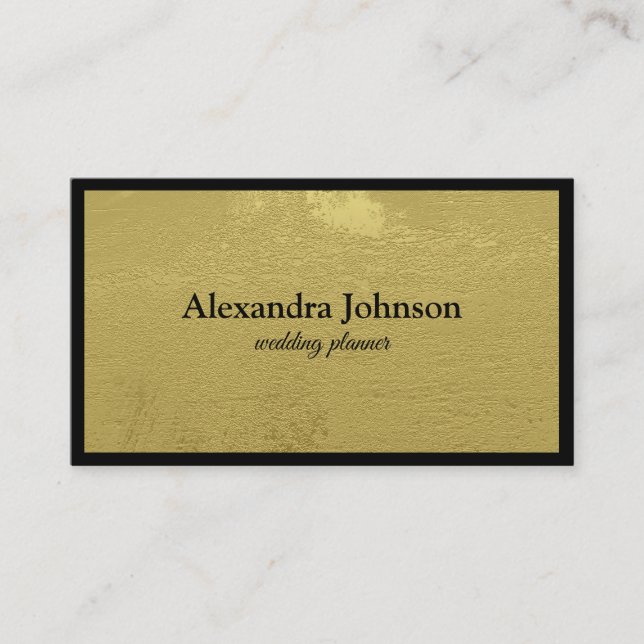 Modern Chic Black and Gold Foil Luxury Business Ca Visitkort (Framsida)