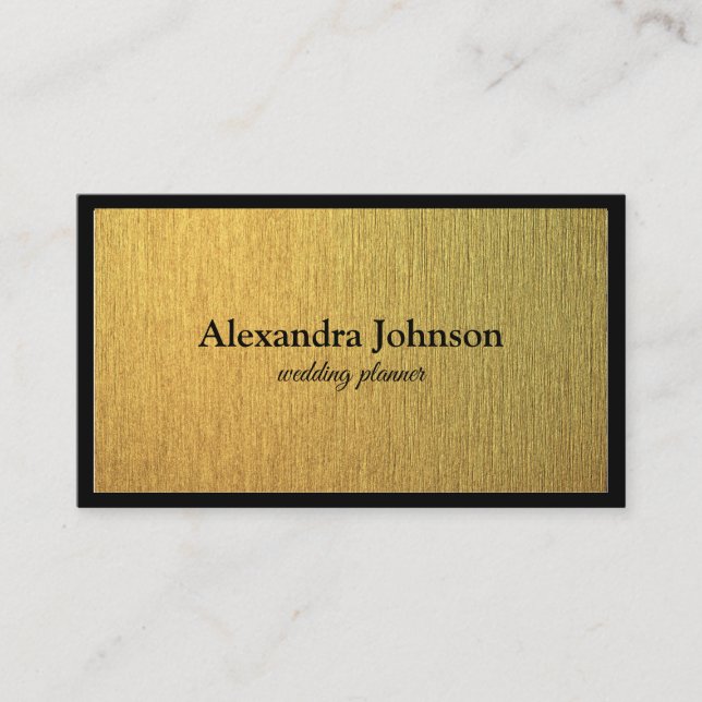 Modern Chic Black and Gold Foil Luxury Business Ca Visitkort (Framsida)