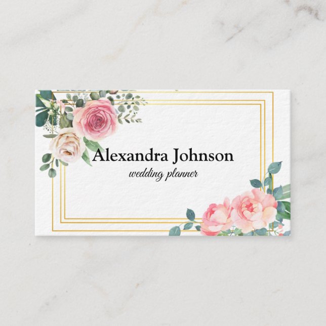 Modern Chic Black and Gold Foil Luxury Business Ca Visitkort (Framsida)