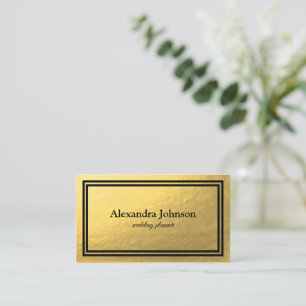Modern Chic Black and Gold Foil Luxury Business Ca Visitkort
