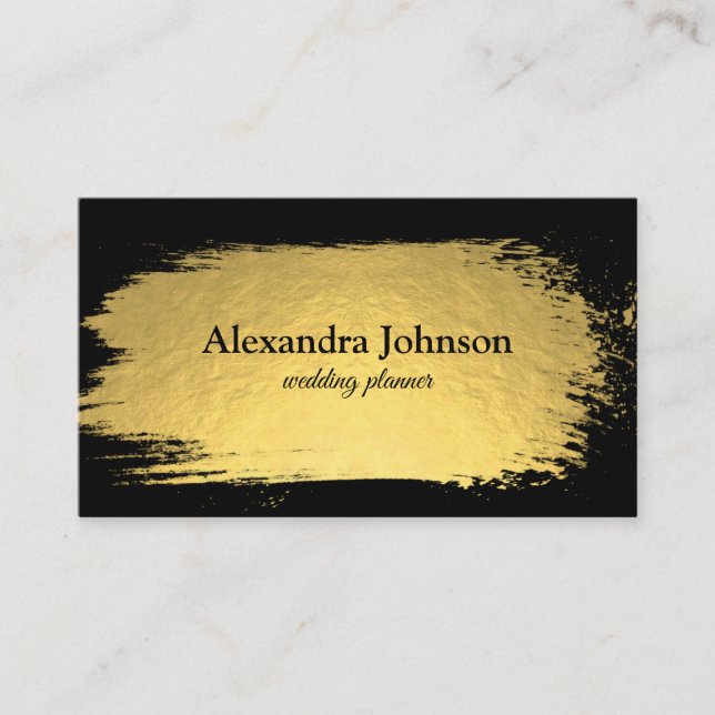 Modern Chic Black and Gold Foil Luxury Visitkort (Framsida)
