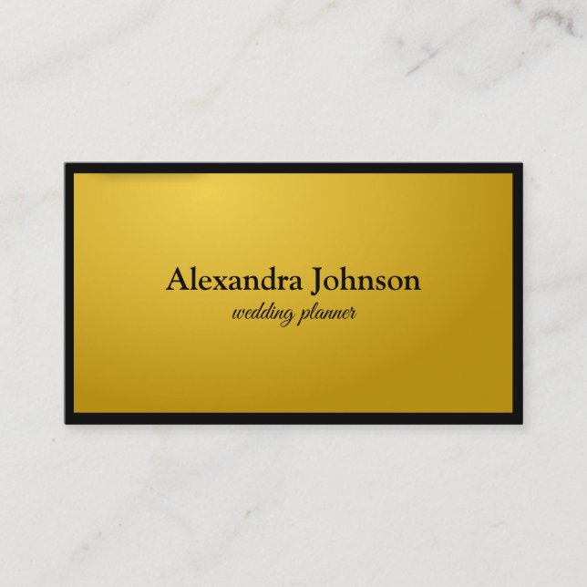 Modern Chic Black and Gold Foil Luxury Visitkort (Framsida)