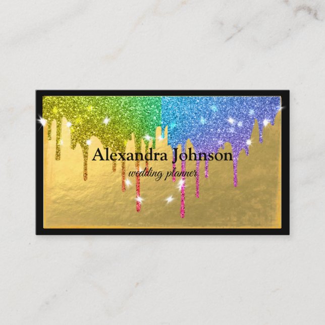 Modern Chic Black and Gold Foil Luxury Visitkort (Framsida)