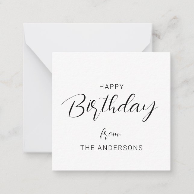 Modern Chic Black and White Birthday Hälsning Anteckningskort (Framsida)