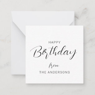 Modern Chic Black and White Birthday Hälsning Anteckningskort