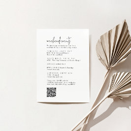Modern Chic Black and White Bröllop Helg Events Tilläggskort