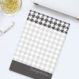 Modern Chic Black and White Houndstooth Post-it Block