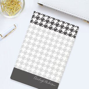 Modern Chic Black and White Houndstooth Post-it Block