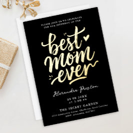 Modern Chic Black Best Mamma 50:e Guld-penselskrip