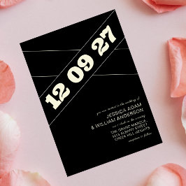 Modern Chic Black Bold Typography Inbjudningar