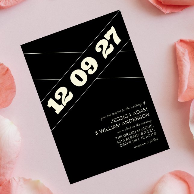Modern Chic Black Bold Typography Inbjudningar (Skapare uppladdad)