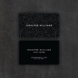 Modern Chic Black Glitter-effekt AFFÄRSKORT Visitkort