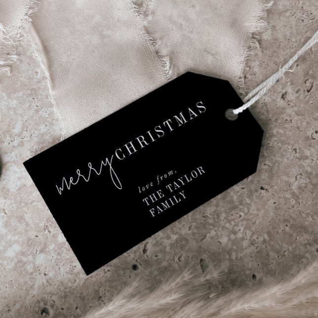 Modern Chic | Black God jul Family Helgdag Presentetikett (Skapare uppladdad)