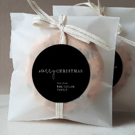 Modern Chic | Black God jul Helgdag Gift Runt Klistermärke