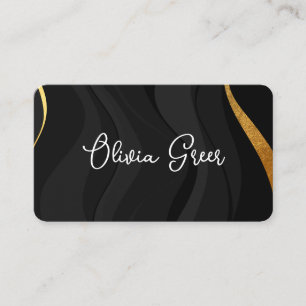 Modern Chic Black Guld Retro Vinkarare Visitkort