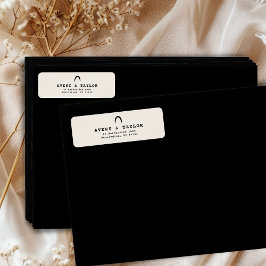 Modern Chic Black Ivory Return Address Label Returadress Etikett