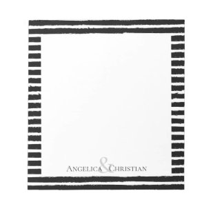 Modern Chic Black Rand Par Stationery Anteckningsblock