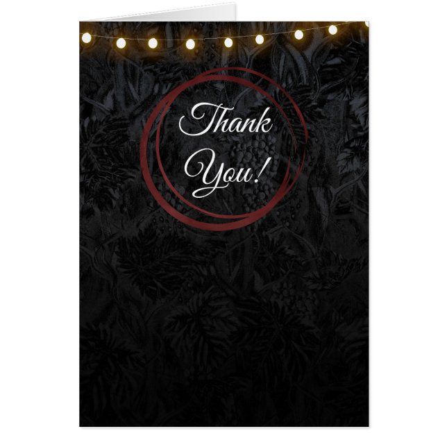 Modern Chic Black Red Vin Ringar Classy Tack OBS Kort (Framsidan)