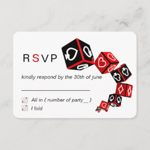 Modern Chic Black Red White Casino Vegas OSA Kort
