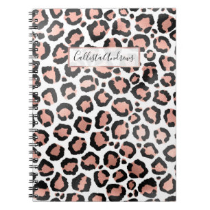 Modern Chic Black Ro-guldlök Skriv ut Anteckningsbok