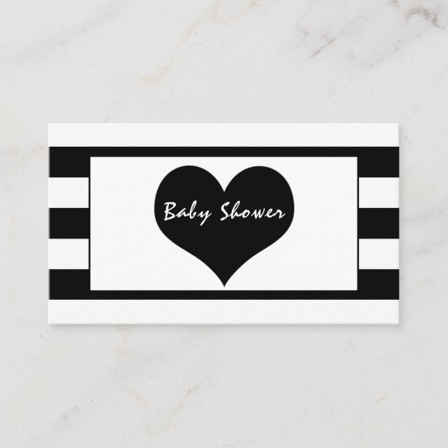 Modern Chic Black & White Baby Shower Biljett Tilläggskort (Framsida)