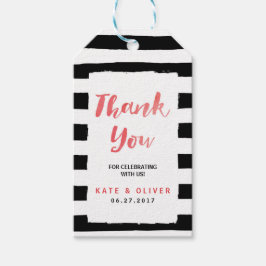 Modern Chic Black & White Rand Tack Presentetikett