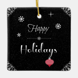 Modern Chic Black White Red-Helgdag Julgransprydnad Keramik