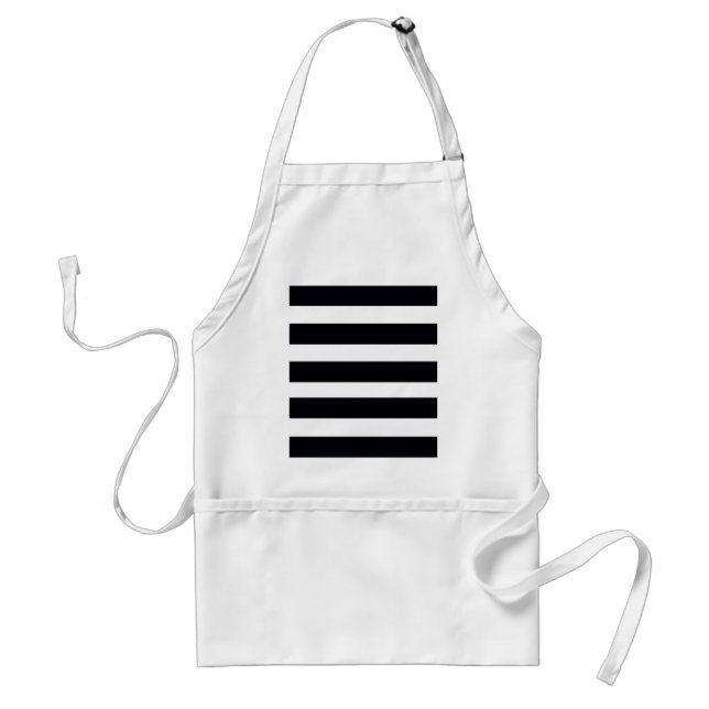 Modern Chic Black & White Stripe Apron Förkläde (Framsidan)