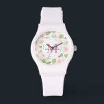 Modern Chic Blommigt Monogram Armbandsur<br><div class="desc">Modern Chic Blommigt Monogram Watch</div>