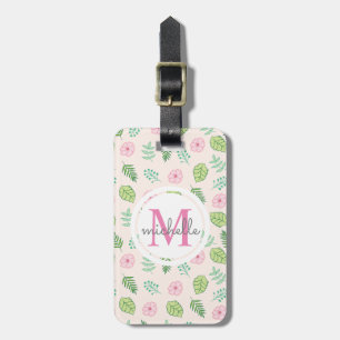 Modern Chic Blommigt Monogram Bagagebricka