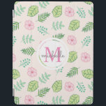 Modern Chic Blommigt Monogram iPad Skydd<br><div class="desc">Modern Blommigt Monogram iPad Smart Cover iPad-Chic</div>